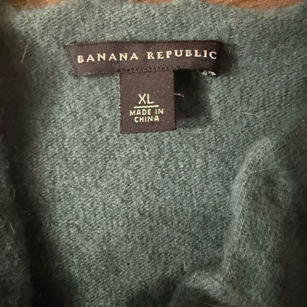 Banana Republic Teal Wool Angora Blend Sweater Tagged XL Fits S/M - Picture 3 of 4